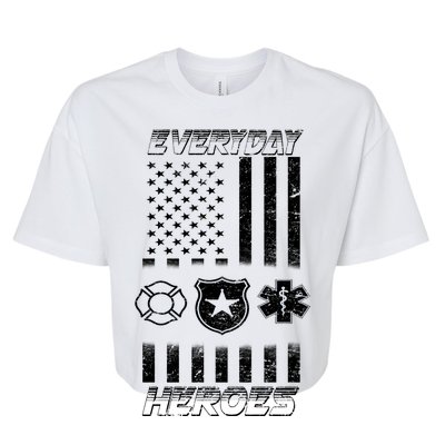 Everyday Heroes Firefighters  EMT Police Bella+Canvas Jersey Crop Tee