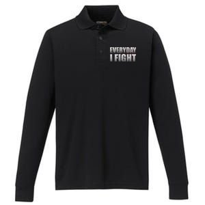 Everyday I Fight Cancer Tribute Performance Long Sleeve Polo