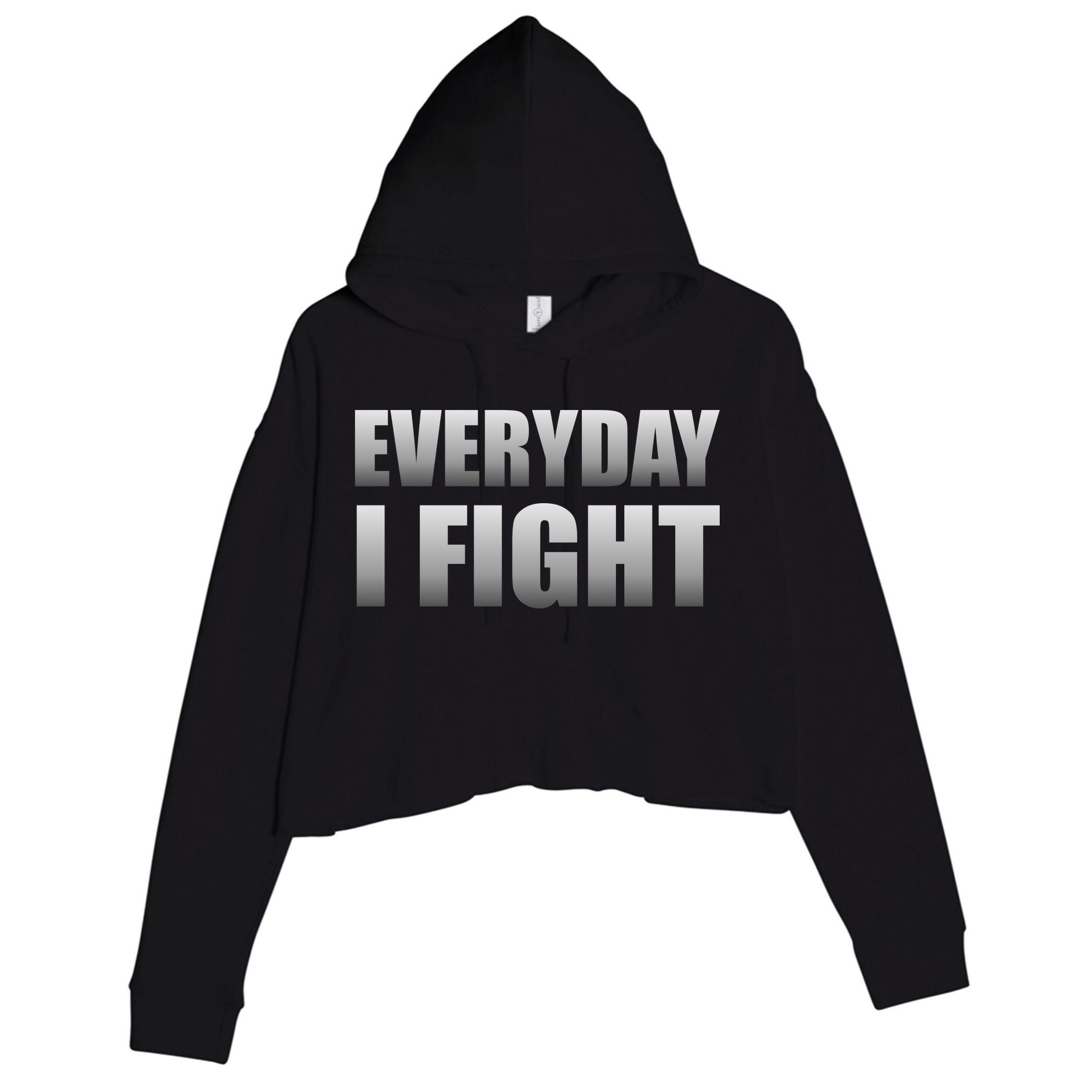 Everyday I Fight Cancer Tribute Crop Fleece Hoodie