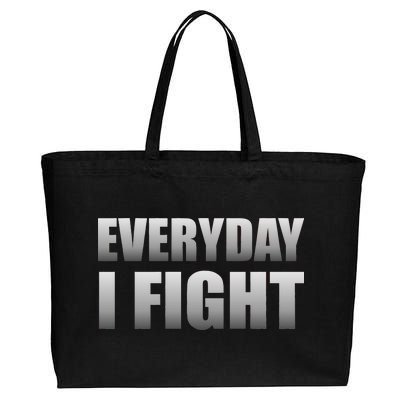 Everyday I Fight Cancer Tribute Cotton Canvas Jumbo Tote