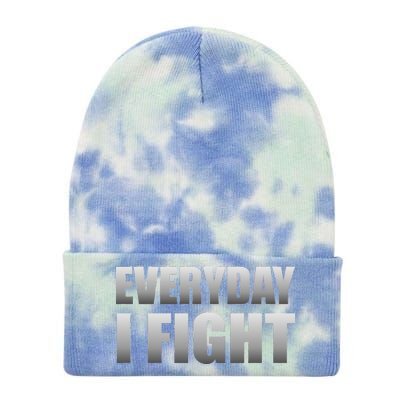 Everyday I Fight Cancer Tribute Tie Dye 12in Knit Beanie