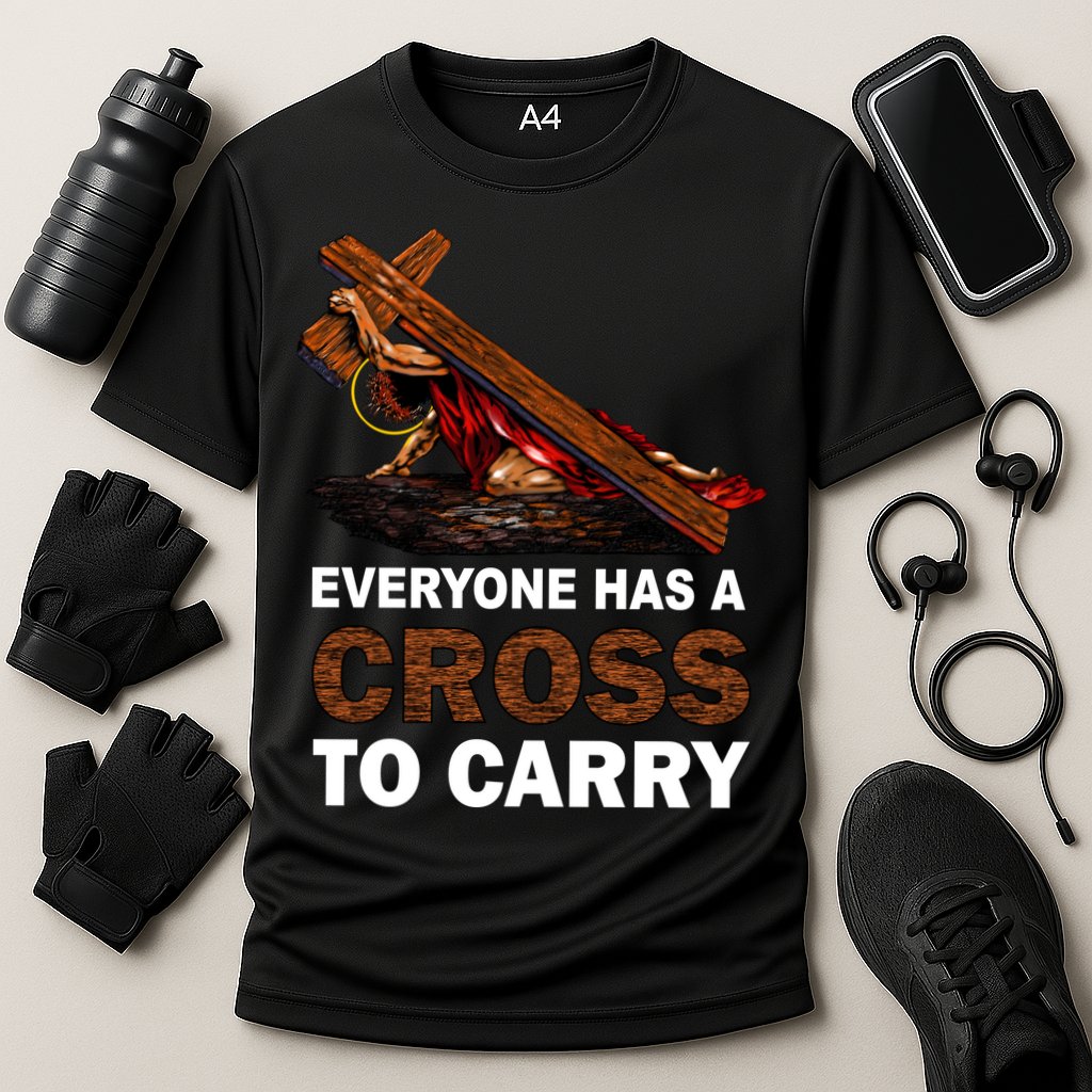 Everyone Has A Cross To Carry Jesus Performance Shirt