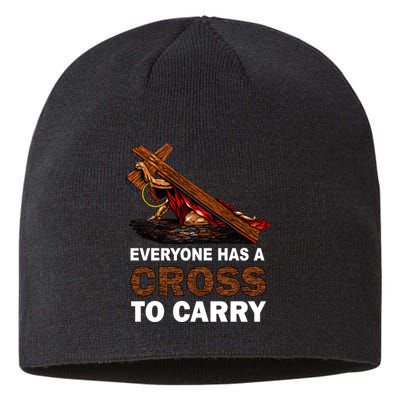 Everyone Has A Cross To Carry Jesus Sustainable Beanie