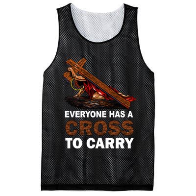 Everyone Has A Cross To Carry Jesus Mesh Reversible Basketball Jersey Tank