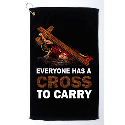 Everyone Has A Cross To Carry Jesus Golf Towel