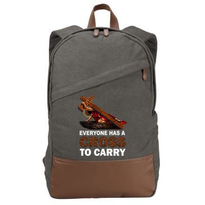 Everyone Has A Cross To Carry Jesus Cotton Canvas Backpack