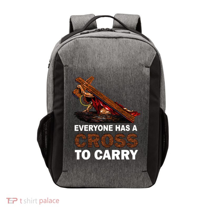 Everyone Has A Cross To Carry Jesus Vector Backpack