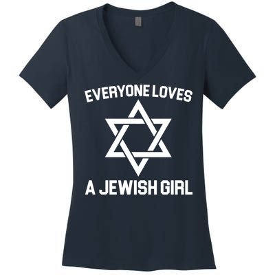 Everyone Loves a Jewish Girl Women's V-Neck T-Shirt