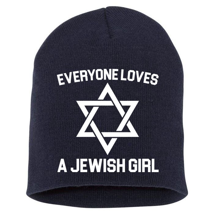 Everyone Loves a Jewish Girl Short Acrylic Beanie