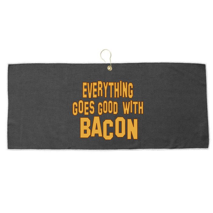 Everything Goes Good With Bacon Large Microfiber Waffle Golf Towel