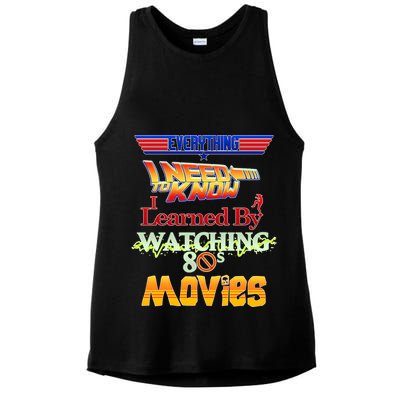 Everything I Need To Know - 80s Movies Ladies PosiCharge Tri-Blend Wicking Tank