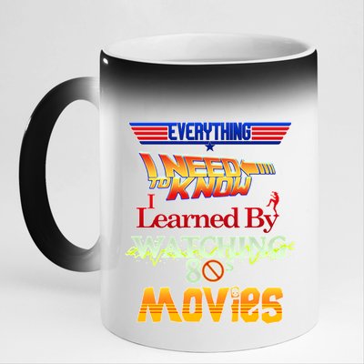 Everything I Need To Know - 80s Movies 11oz Black Color Changing Mug