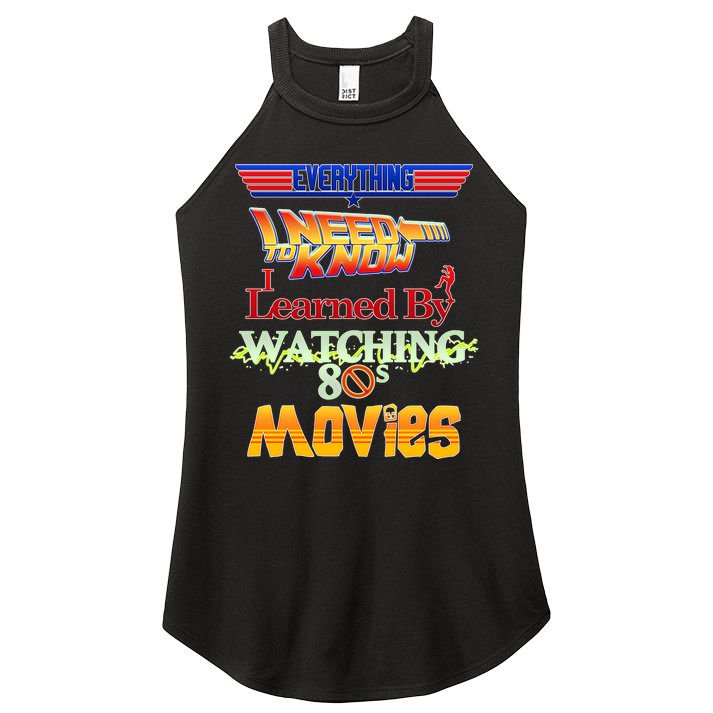 Everything I Need To Know - 80s Movies Women's Perfect Tri Rocker Tank