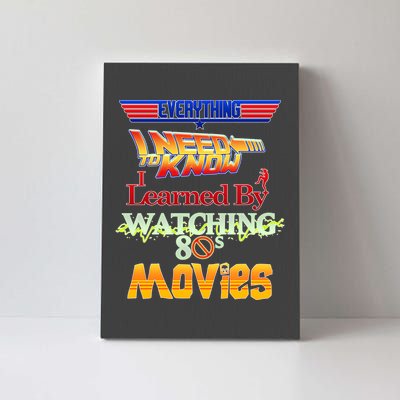 Everything I Need To Know - 80s Movies Canvas