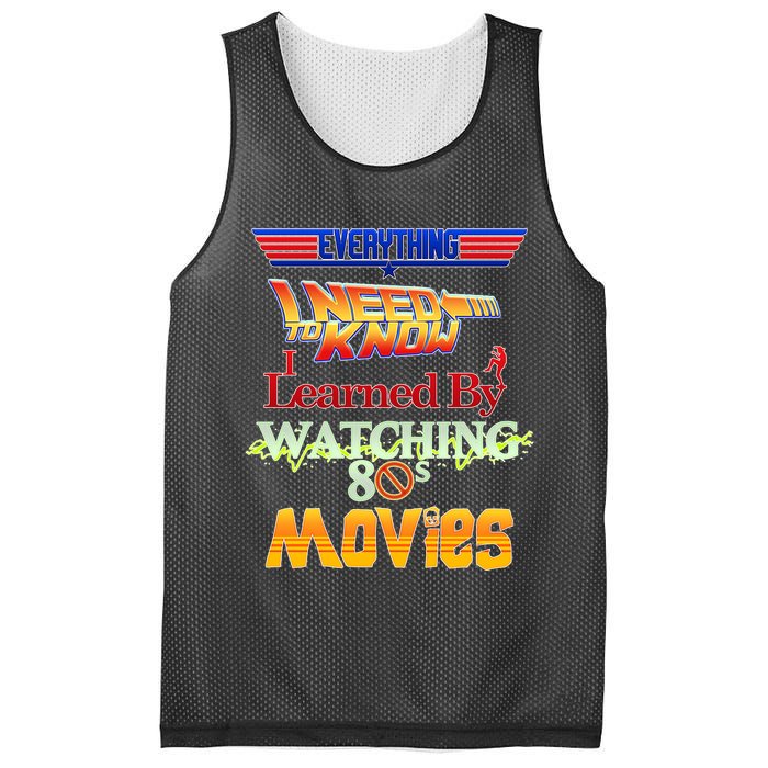 Everything I Need To Know - 80s Movies Mesh Reversible Basketball Jersey Tank