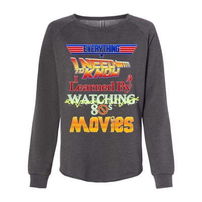 Everything I Need To Know - 80s Movies Womens California Wash Sweatshirt