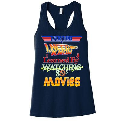 Everything I Need To Know - 80s Movies Women's Racerback Tank