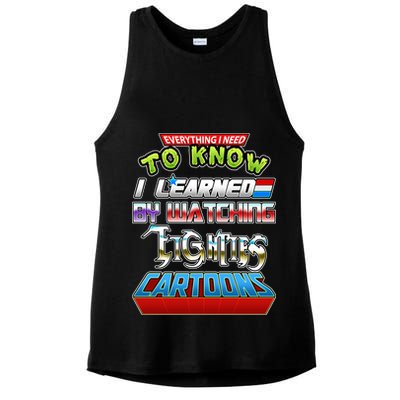 Everything I Need To Know I Learned By Watching Eighties Cartoons Ladies PosiCharge Tri-Blend Wicking Tank