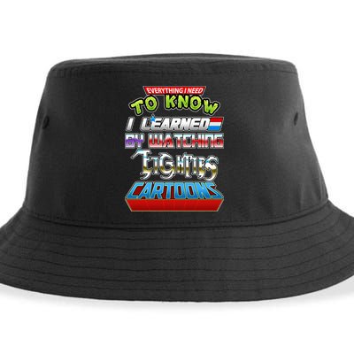 Everything I Need To Know I Learned By Watching Eighties Cartoons Sustainable Bucket Hat