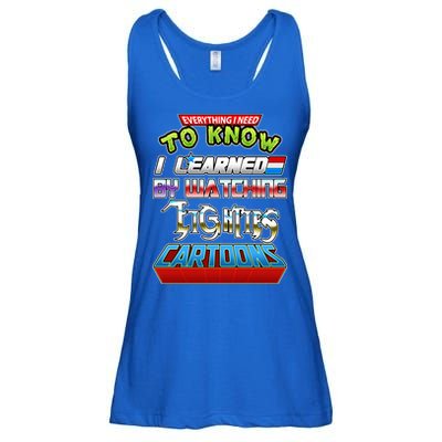 Everything I Need To Know I Learned By Watching Eighties Cartoons Ladies Essential Flowy Tank