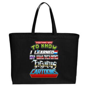 Everything I Need To Know I Learned By Watching Eighties Cartoons Cotton Canvas Jumbo Tote