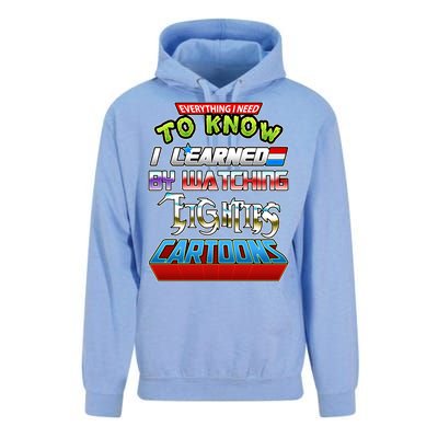 Everything I Need To Know I Learned By Watching Eighties Cartoons Unisex Surf Hoodie