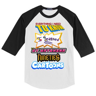 Everything I Need To Know I Learned By Watching Nineties Cartoons Kids Colorblock Raglan Jersey