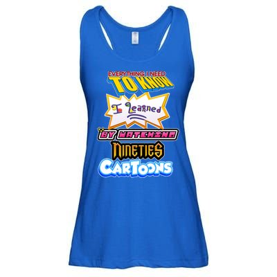 Everything I Need To Know I Learned By Watching Nineties Cartoons Ladies Essential Flowy Tank