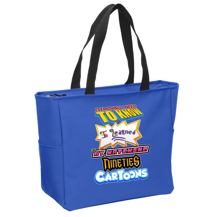 Everything I Need To Know I Learned By Watching Nineties Cartoons Zip Tote Bag