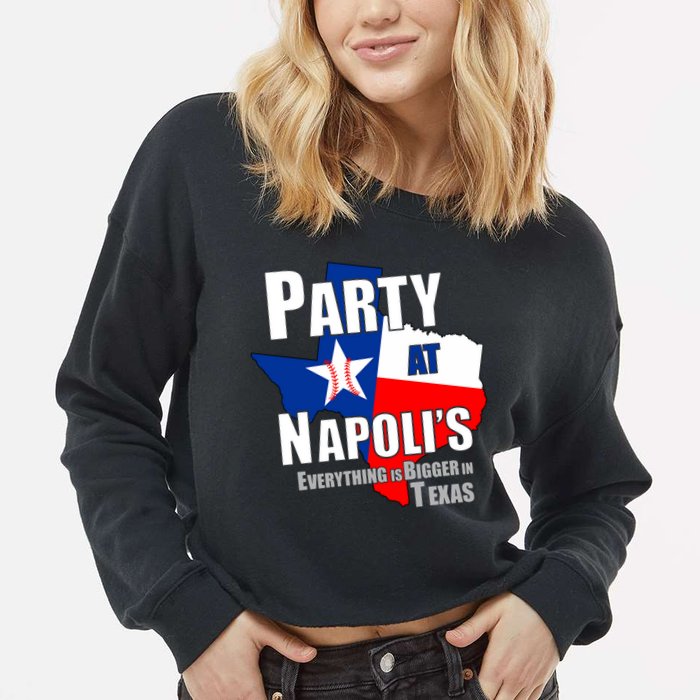 Everything is Bigger In Texas Party At Napoli's Cropped Pullover Crew