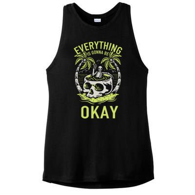 Everything Is Gonna Be Okay Ladies PosiCharge Tri-Blend Wicking Tank