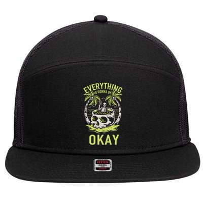 Everything Is Gonna Be Okay 7 Panel Mesh Trucker Snapback Hat