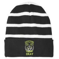 Everything Is Gonna Be Okay Striped Beanie with Solid Band