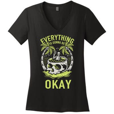 Everything Is Gonna Be Okay Women's V-Neck T-Shirt