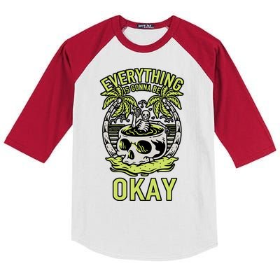 Everything Is Gonna Be Okay Kids Colorblock Raglan Jersey