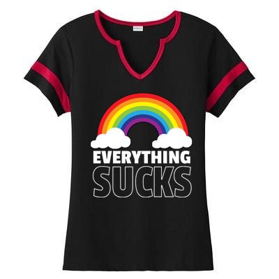 Everything Sucks Ladies Halftime Notch Neck Tee