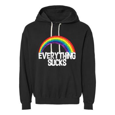 Everything Sucks Rainbow Garment-Dyed Fleece Hoodie