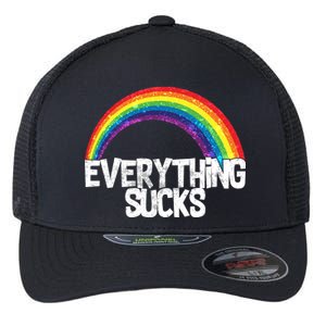 Everything Sucks Rainbow Flexfit Unipanel Trucker Cap