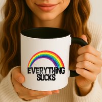 Everything Sucks Rainbow Mug