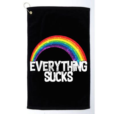 Everything Sucks Rainbow Golf Towel