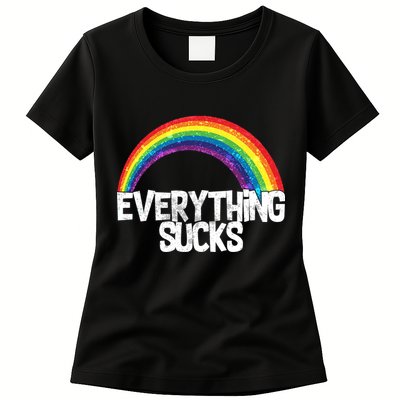 Everything Sucks Rainbow Womens T-Shirt