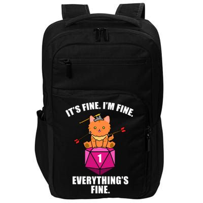 Everything's Fine Cute Cat DnD Impact Tech Backpack