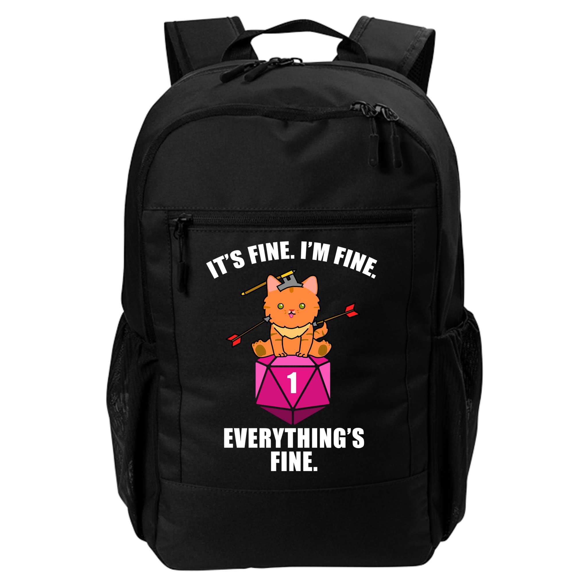 Everything's Fine Cute Cat DnD Backpack