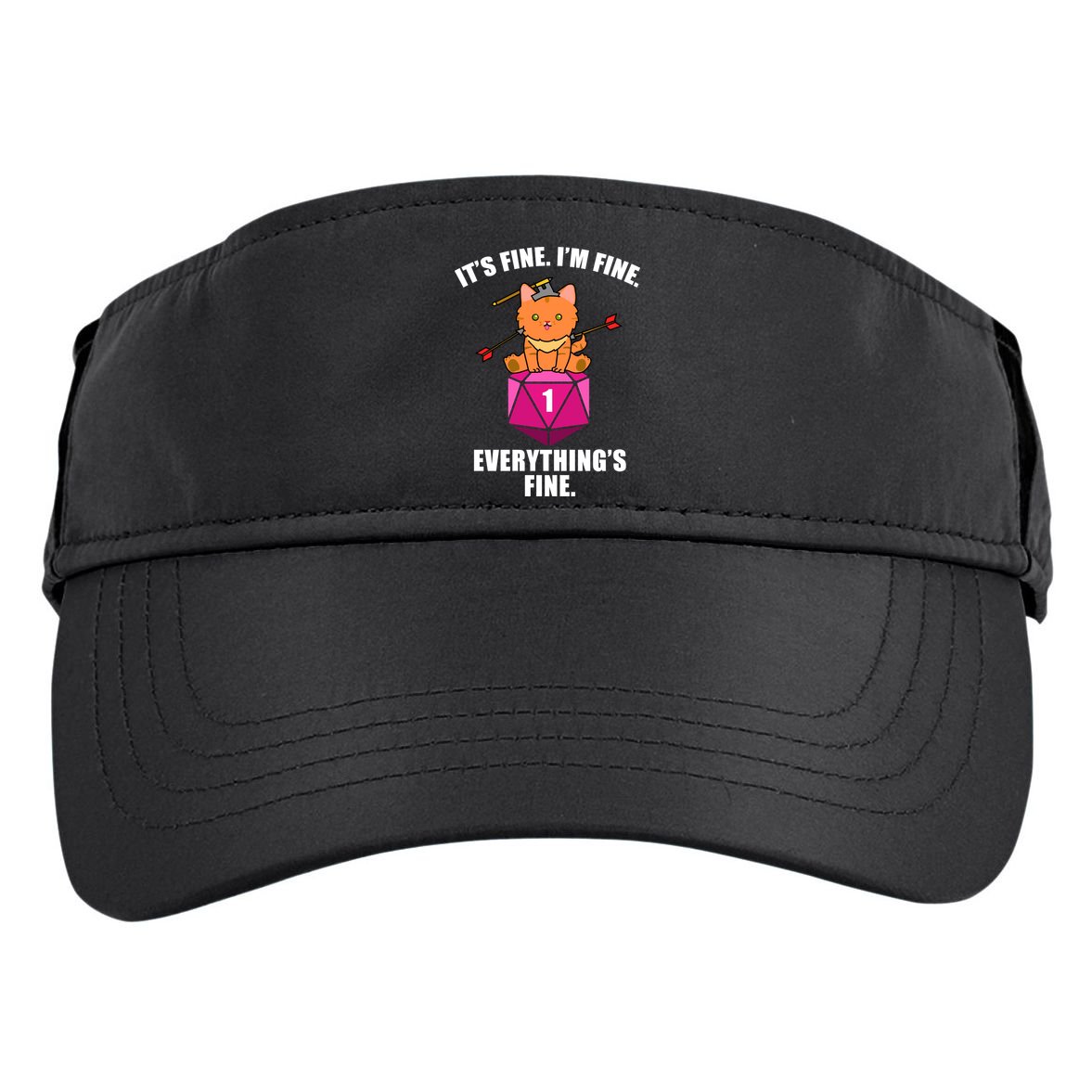 Everything's Fine Cute Cat DnD Adult Drive Performance Visor