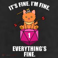 Everything's Fine Cute Cat DnD 11oz C Handle Ceramic Mug