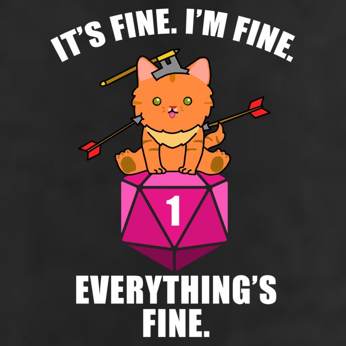 Everything's Fine Cute Cat DnD Hat