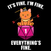 Everything's Fine Cute Cat DnD Cropped Pullover Crew