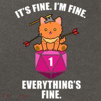 Everything's Fine Cute Cat DnD Cotton Canvas Backpack