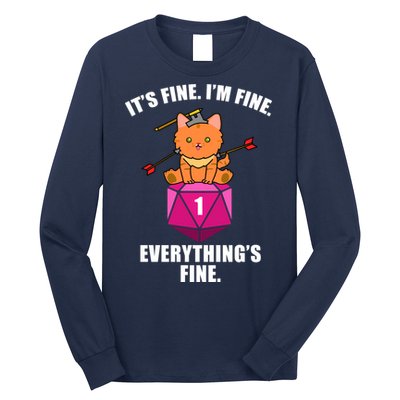 Everything's Fine Cute Cat DnD Long Sleeve Shirt