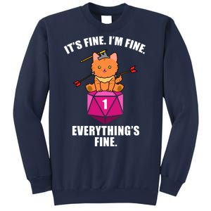 Everything's Fine Cute Cat DnD Sweatshirt